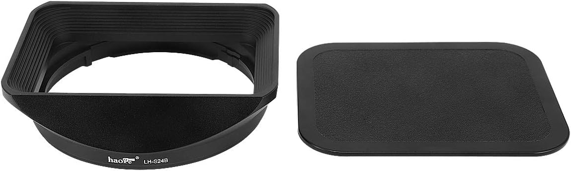 Haoge LH-S24B Bayonet Square Metal Lens Hood Shade with Cap for Sony FE 24mm F1.4 GM SEL24F14GM Wide Angle Prime Lens