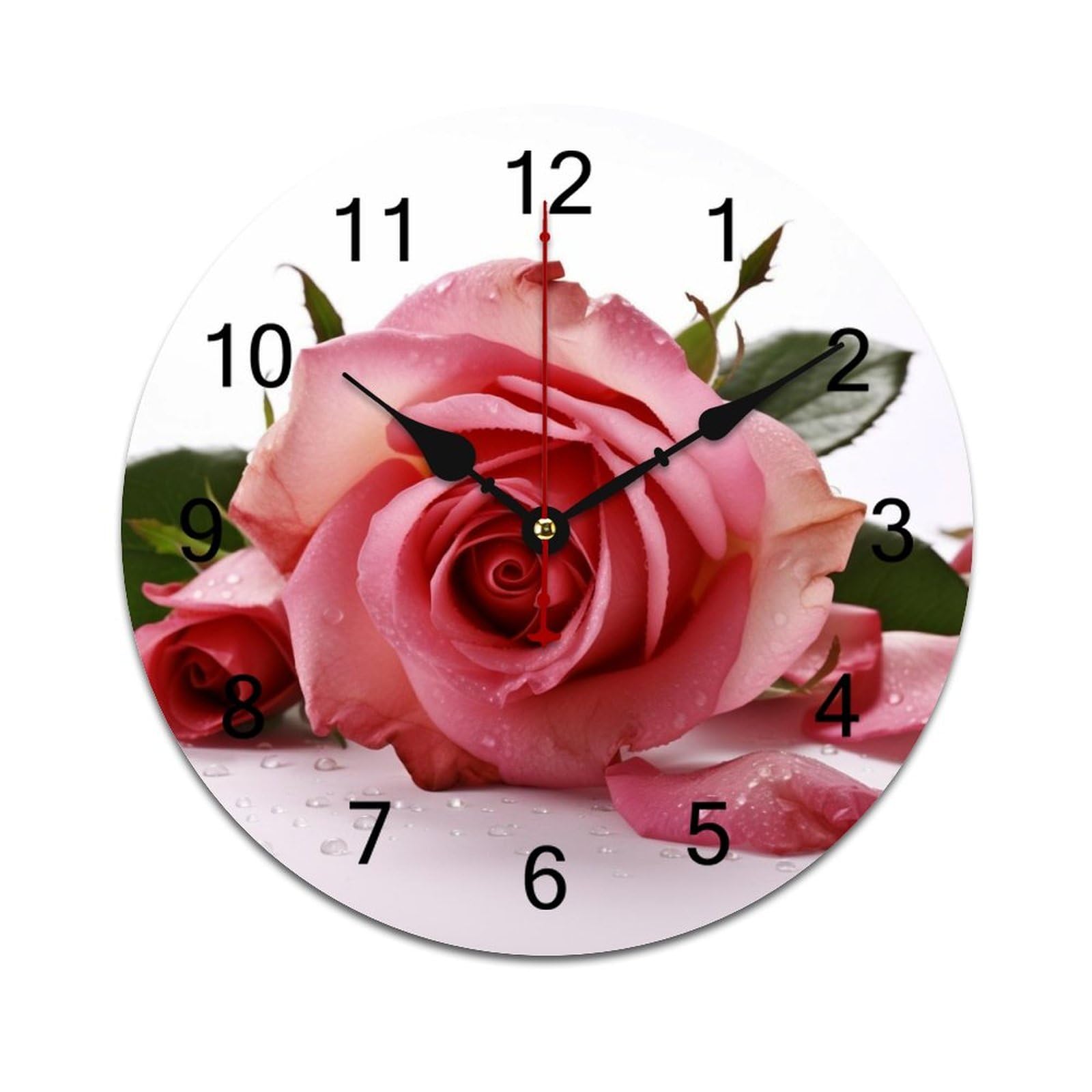 Horloge murale silencieuse rose sans tic-tac pour un confort acoustique absolu