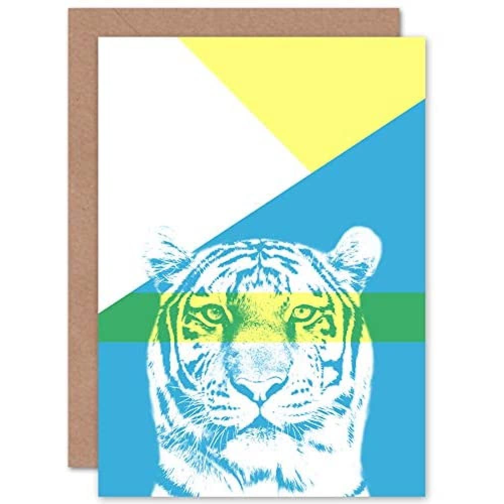Artery8 Blue Tiger Greetings Card
