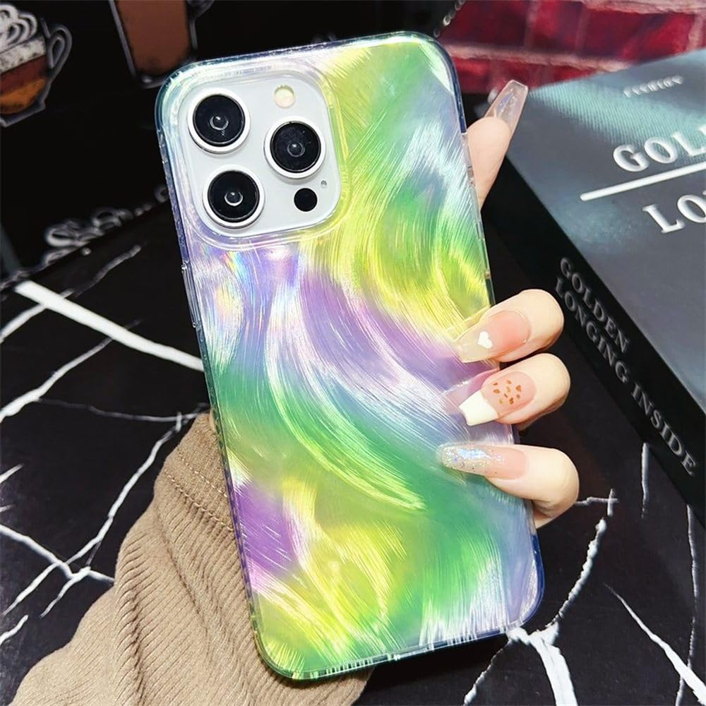 Coque iPhone 12 Pro Max Aurora dégradé réfléchissant avec bumper rainbow - 7