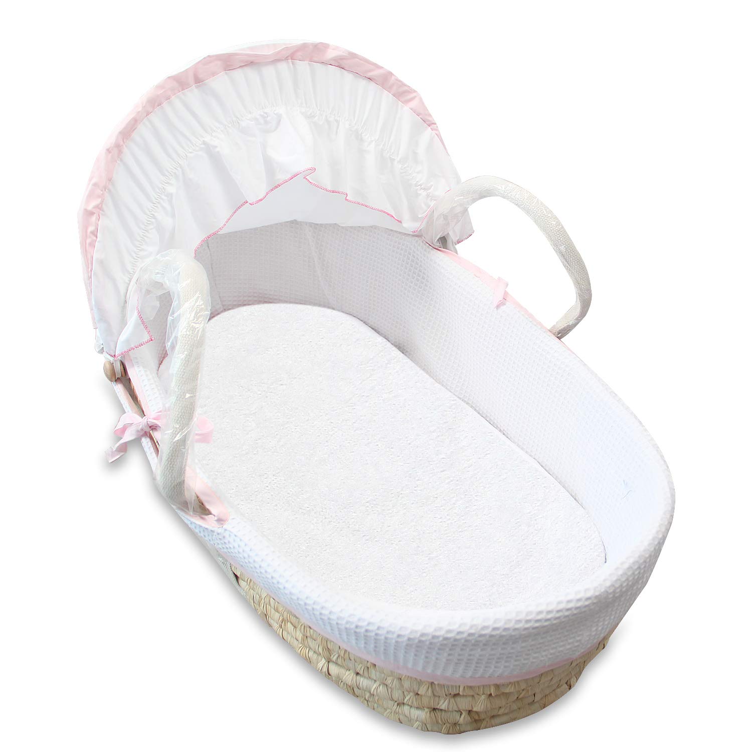 Matratzenbezug (77 x 30 cm) für Baby-Matratze, wasserdichte Viskose aus Bambus-Frottee-Matratzenschoner, weiß