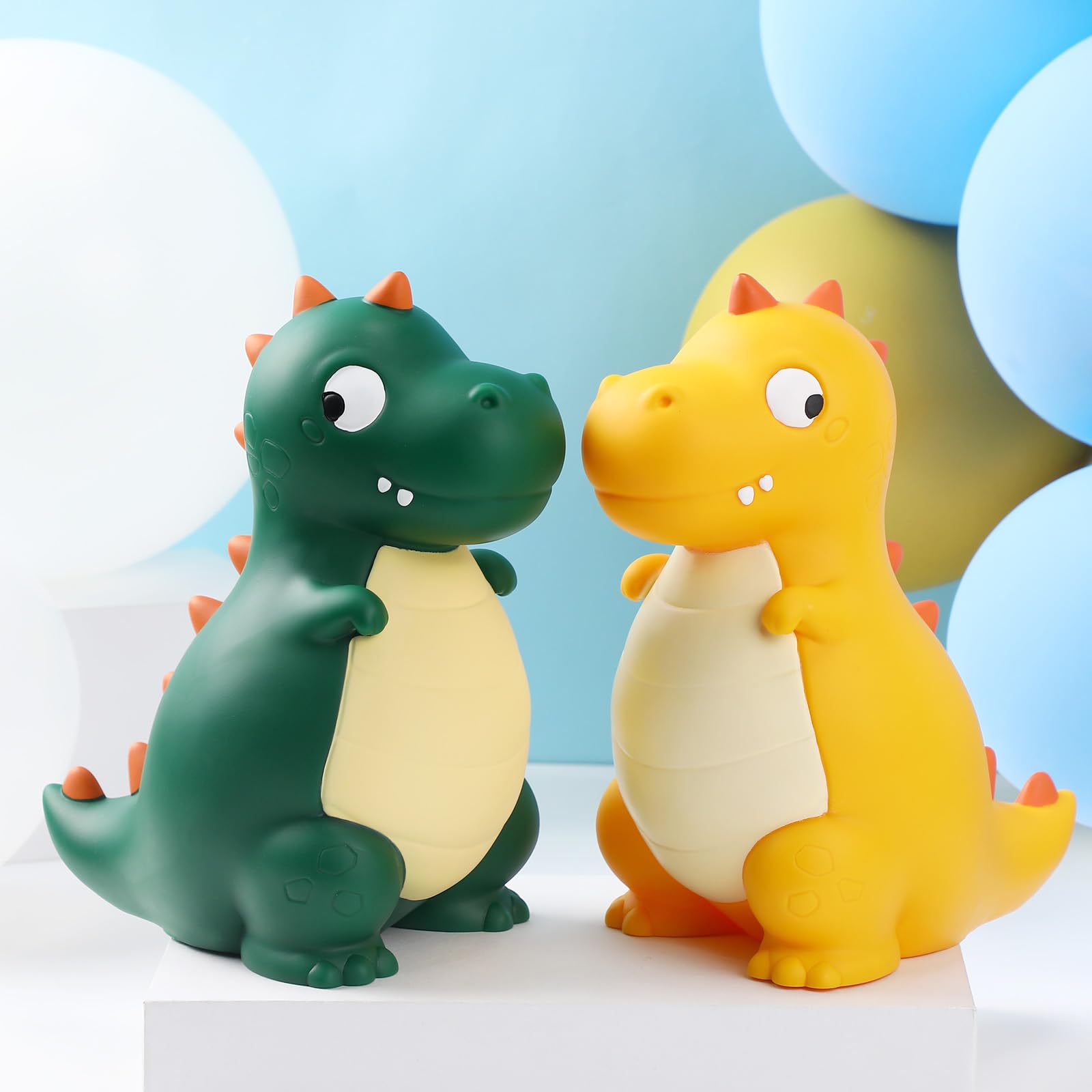 Syhood2 Pcs Dinosaur Piggy Bank for Boys Girls Kid Toddler Coin Bank Decorative Shatterproof Plastic Piggy Bank Coin Children Unbreakable Money Jar for Birthday Gifts
