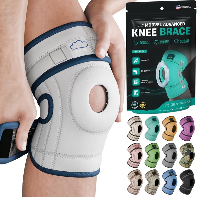 Image of Modvel ELITE Knee Brace for Men & Women - Patella Gel Pads & Side Stabilizers for ACL, Meniscus Tear, Arthritis & Injury Recovery - Maximum Support for Running, Sports & Joint Pain Relief