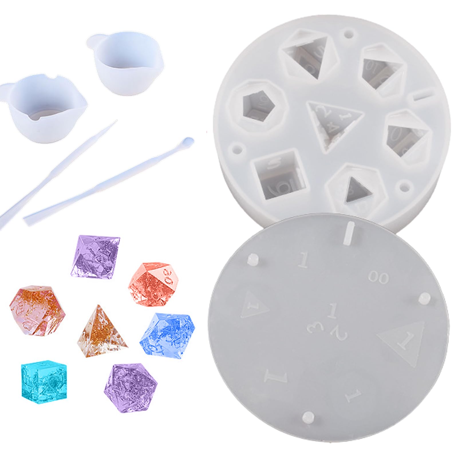 CZYY DND Moule à dés en silicone à 7 bords tranchants polyédriques standard pour D&D, RPG de table CZYY DND Moule à dés en silicone à 7 bords tranchants polyédriques standard pour D&D, RPG de table