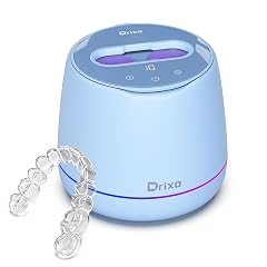 Drixo Ultrasonic Retainer Cleaner Machine IPX6 Waterproof Dental Cleaning Pod 3 Modes Denture Cleaner for Night Guard Mouth