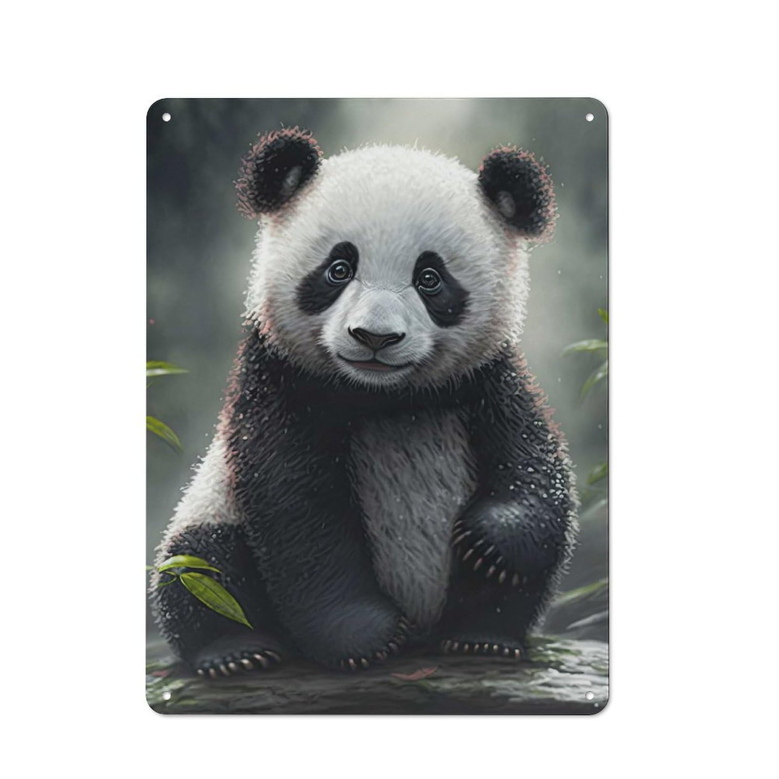 Junmoney The Inspiring Panda Smart Office Metal Sign 40X30cm, Study Room Decor For Home Office, Reading Corner Or Bedroom