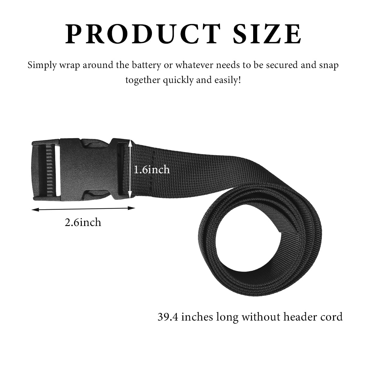 ZNDAW 39 Inch Battery Tie Down Strap, Adjustable Nylon Battery Hold Down Strap with Quick Release Buckle, Auto Battery Box Tie Down Straps for Car Truck Boat Trailer Marine