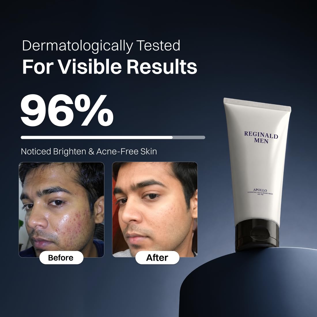 Reginald Men Apollo - Hydrating Face & Beard Wash | Deep Clean, Acne & Tan Control with 8 Actives Face Wash (100 g) 2