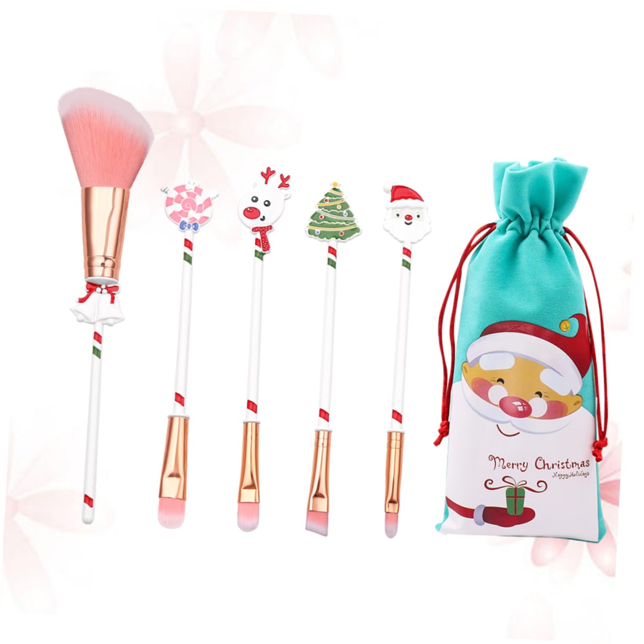 minkissy 18 Stk Rougepinsel Reise-kulturbeutel Beauty- Süße Kosmetiktasche Make-up-puderpinsel Weihnachts-make-up-tasche Bürste Mischpinsel Weiß Erröten Pinsel Fräulein Weihnachten