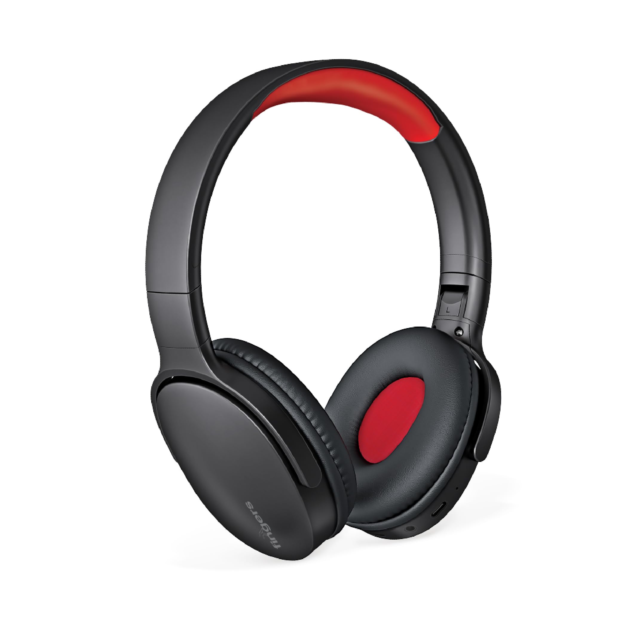 FINGERS Rock-n-Roll H6 On-Ear Bluetooth Headphones with Mic (12 Hours Playtime, 40mm Neodymium Drivers, Leatherette Headband, Bluetooth® v5.4 | FM Radio | MicroSD | AUX)- Soft Black + Rich Red-image-8