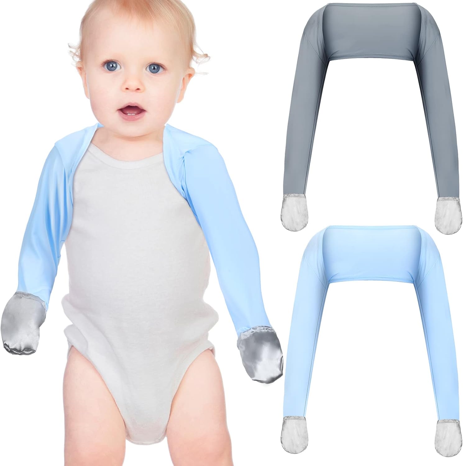 Sureio 2 Pieces Baby Boys Stay on Scratch Mitts Eczema