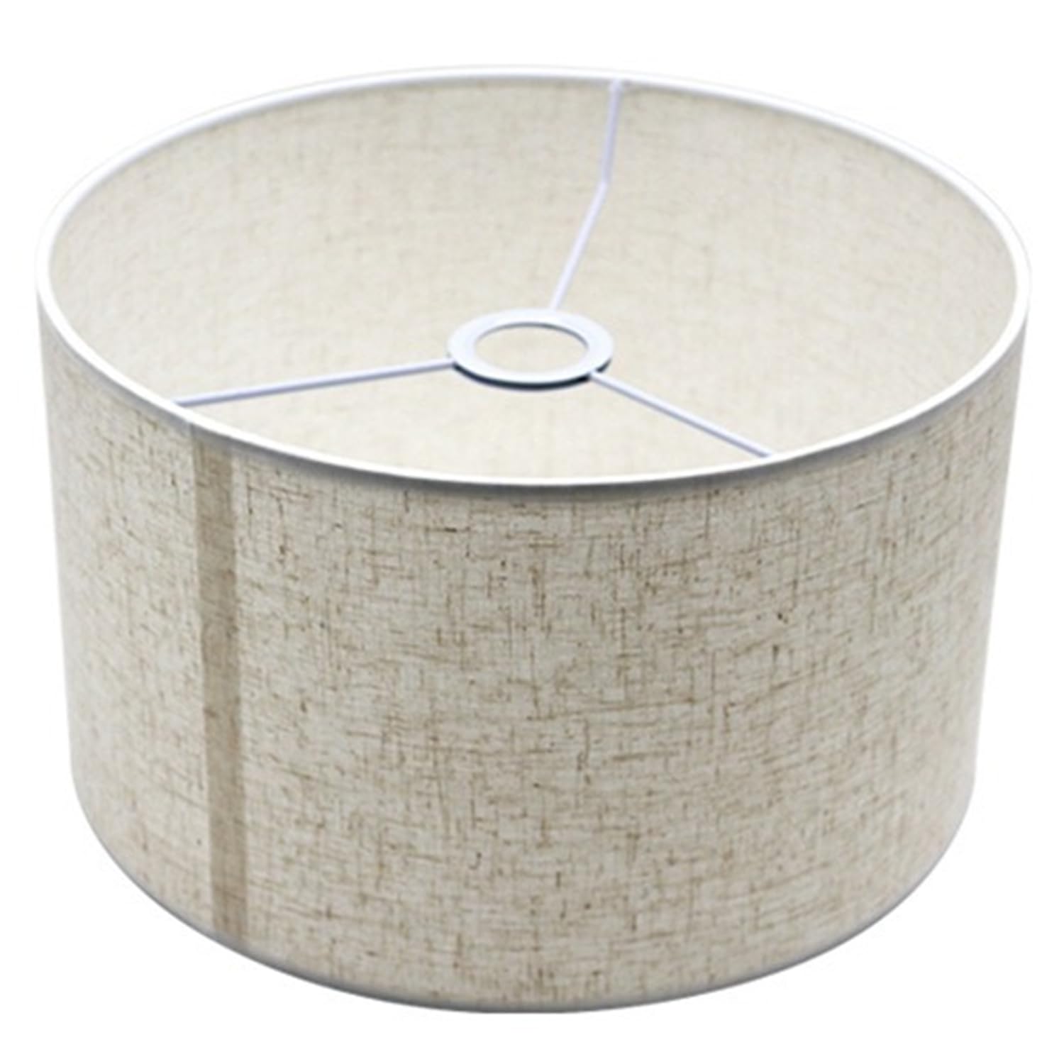 Fabric Lamp Shade Modern Fabric Drum Light Shade for Ceiling Lights Table Lamps and Floor Lamps Pendant Light Shades Ceiling for Living Room Bedroom Cylindrical Shades for Lamp 26x19 cm (Linen)