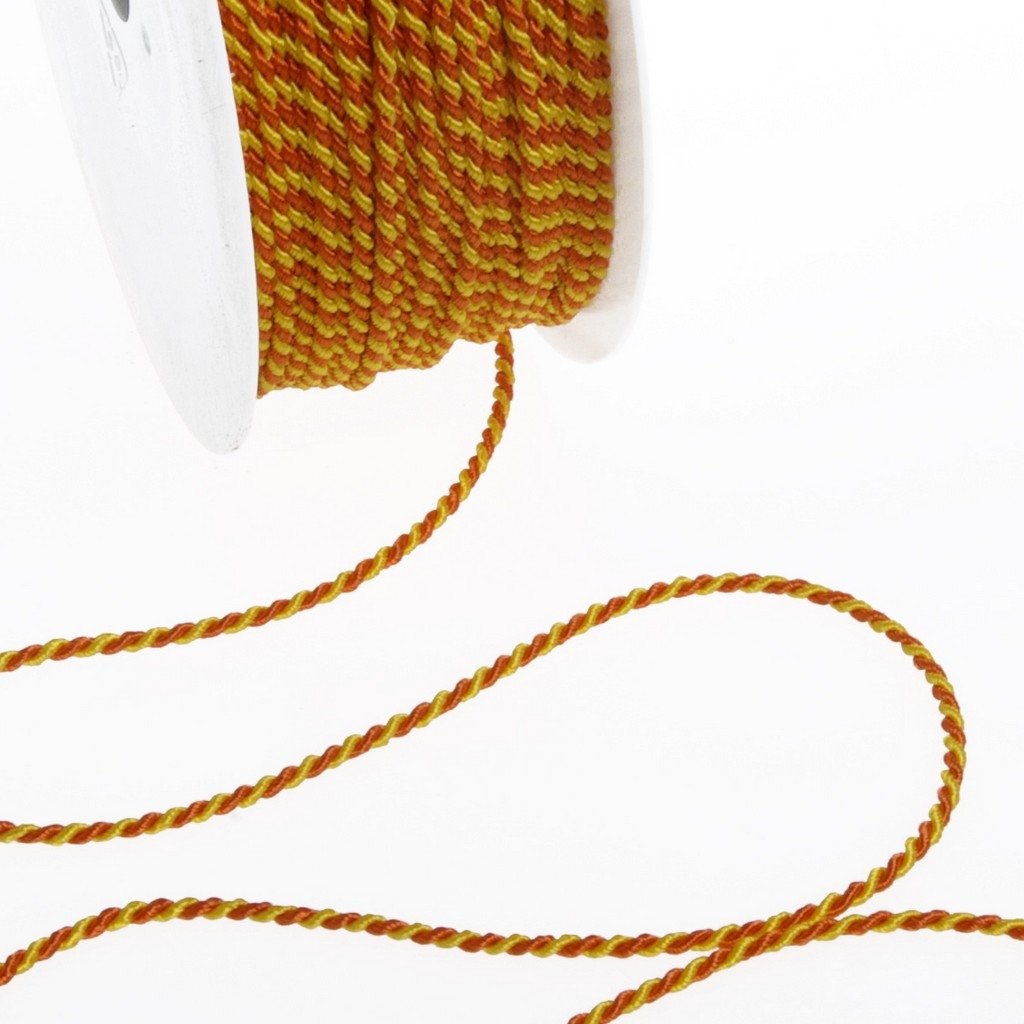 Cordon multicolore orange et jaune 2mm de 100m pour décoration de loisirs créatifs