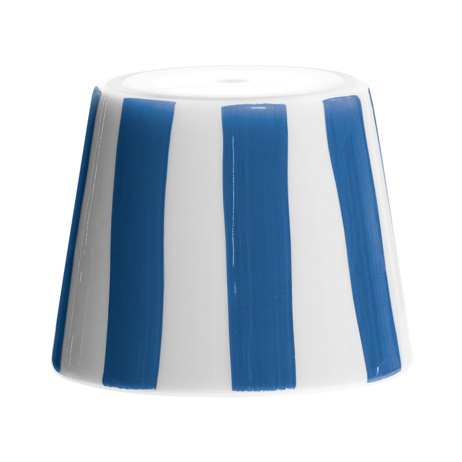 Zafferano, Poldina Cover, Hand Decorated Ceramic Cover for Table Lamp, Cover Compatible with Poldina Lamps, Made in Italy, Ø13 x 10 cm, Colour White - Capri Blue Stripes