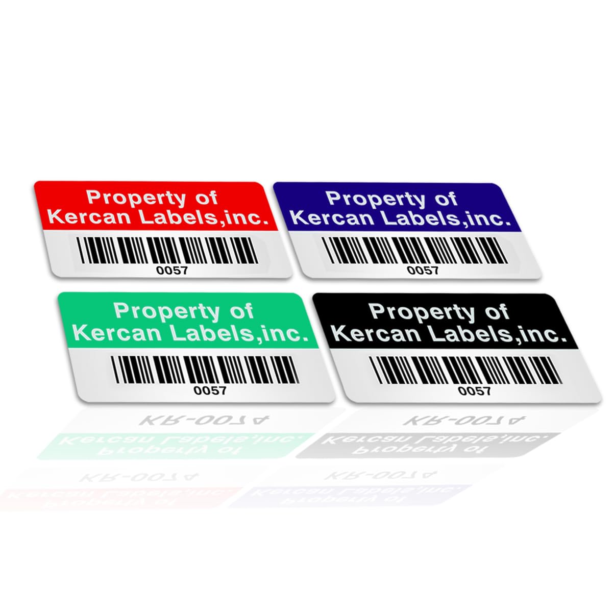 Kercan Custom Asset Tags - Customized Barcode Labels 1.57" x 0.79" (160-4800 Labels)