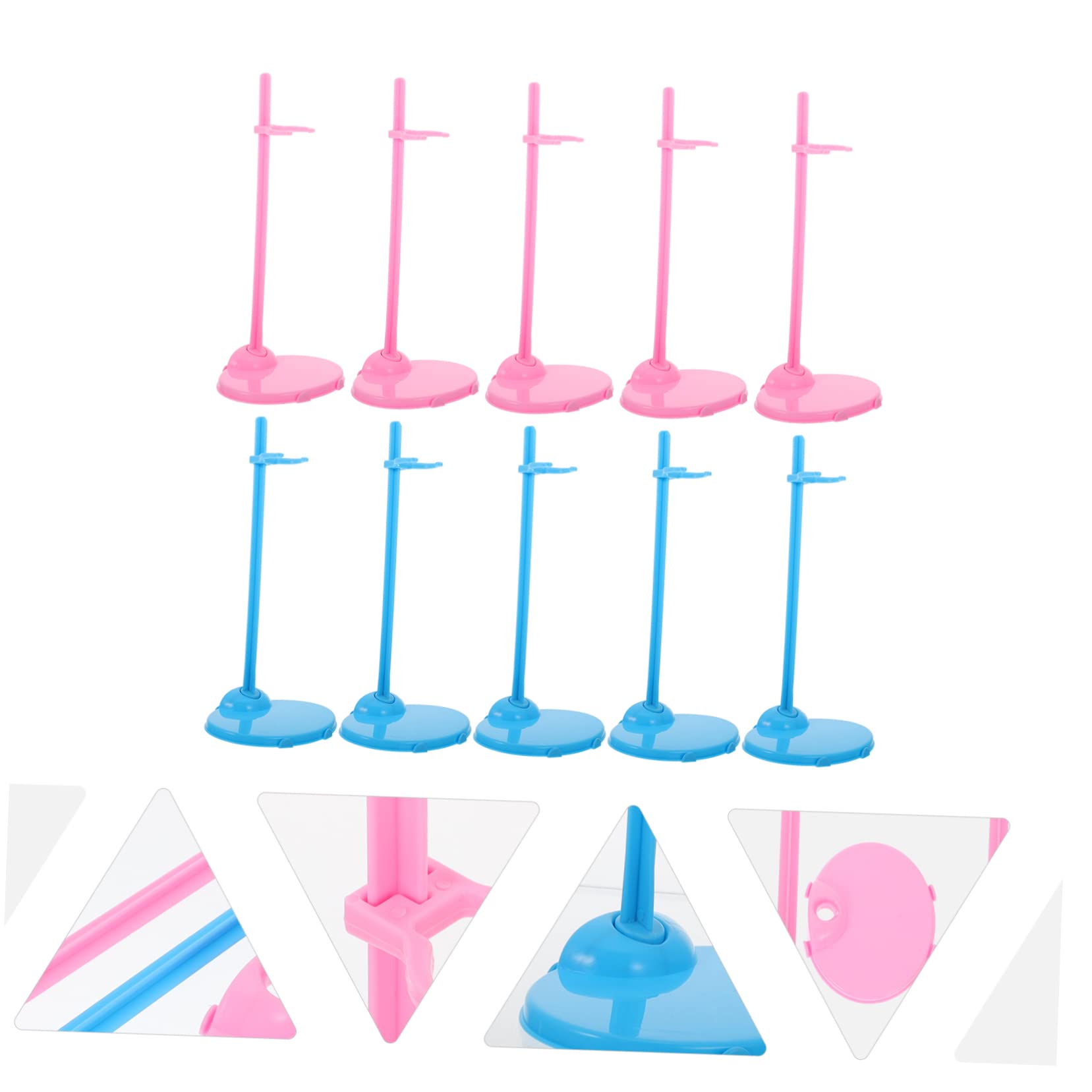 WOONEKY Pcs Plastic Doll Stand Holders Toy Display Stands for Boys and Girls for Display Prevents Damage and Dust