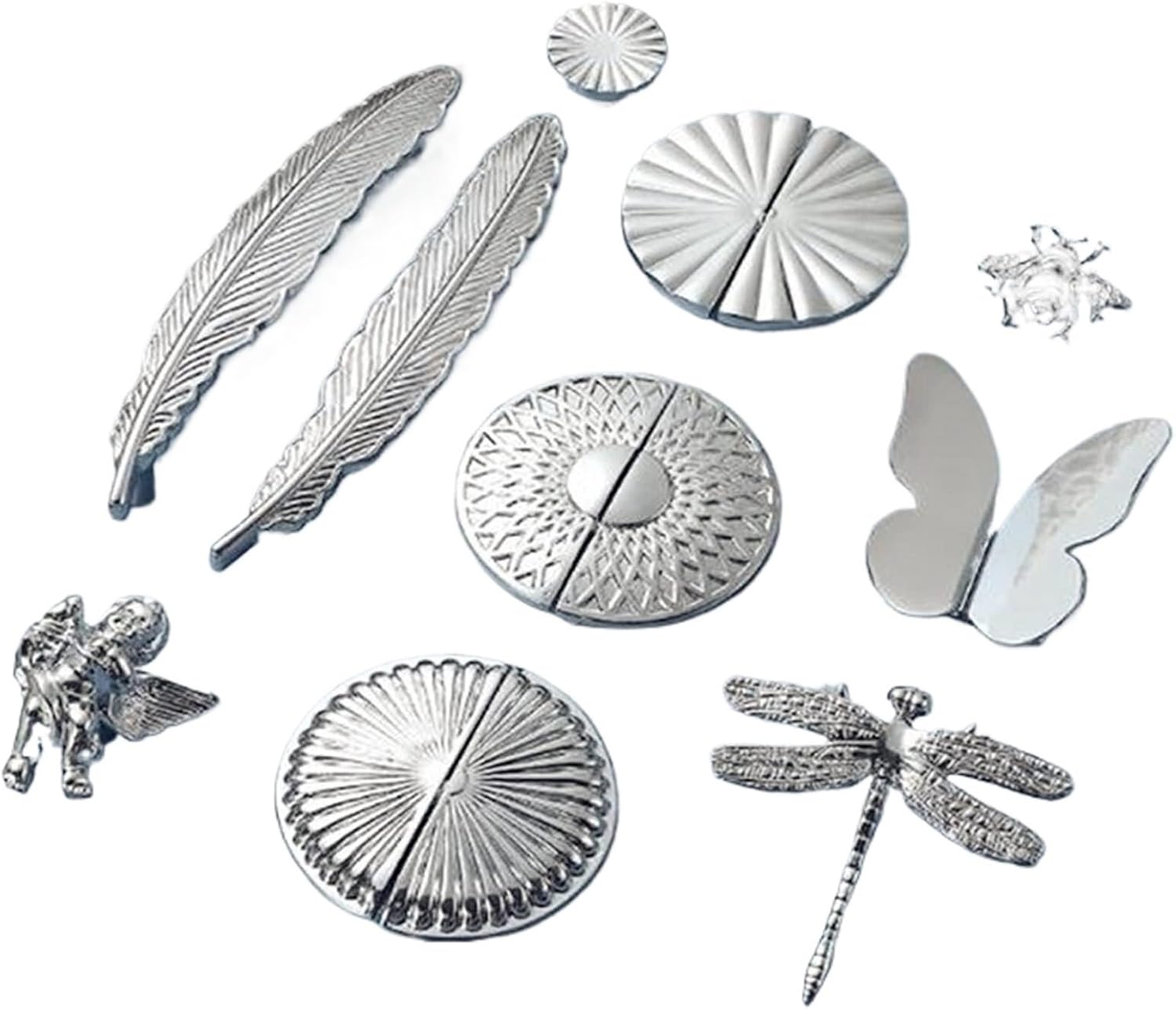 Silver Chrome Furniture Handle Door Knobs Brass Round Square Flower Handles for Cabinet Kitchen Cupboard Wardrobe Drawer Pulls 1Pcs Furniture Accessories