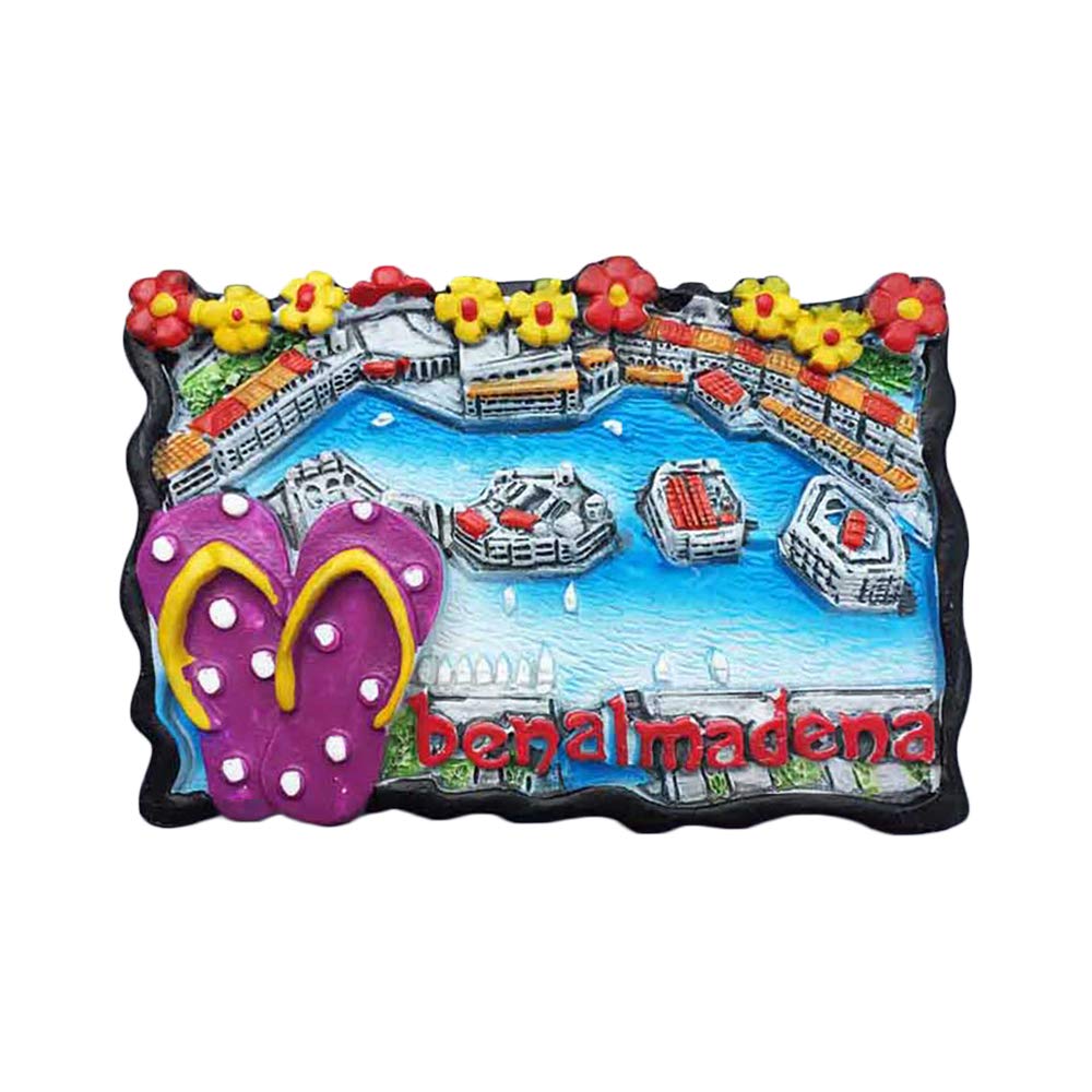 Wedarego Benalmadena 3D Spain Refrigerator Fridge Magnet Tourist Souvenirs Handmade Resin Craft Magnetic Stickers Home Kitchen Decoration Travel Gift