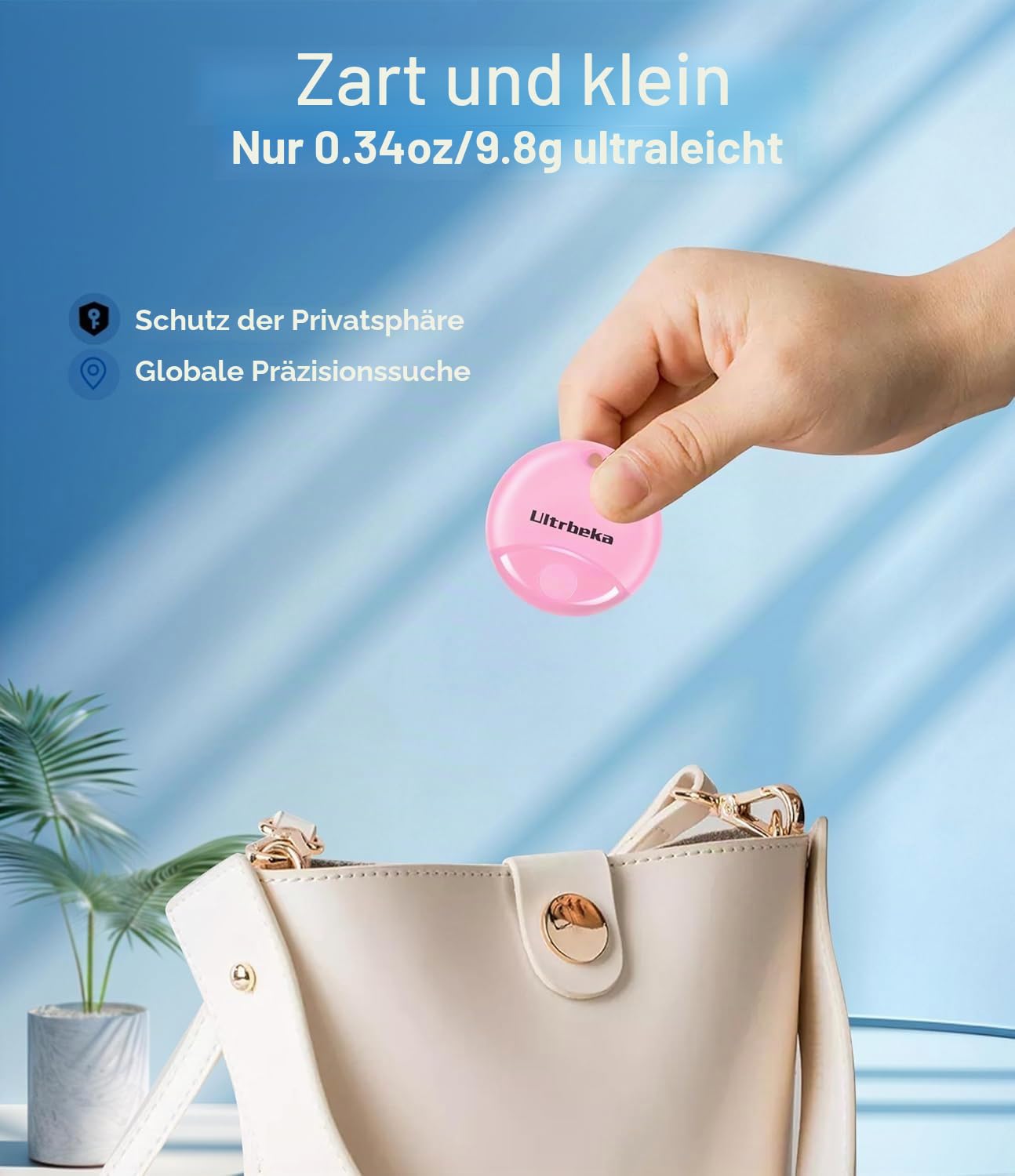 Ultrbeka Air Tracker Tag 4er Pack Bluetooth Finder für iPhone, MFi Zertifiziert, kompatibel mit Apple Find My, IP67 wasserdicht, Schlüsselfinder für Wallet, Gepäck, Schlüsselfinder, Fahrrad