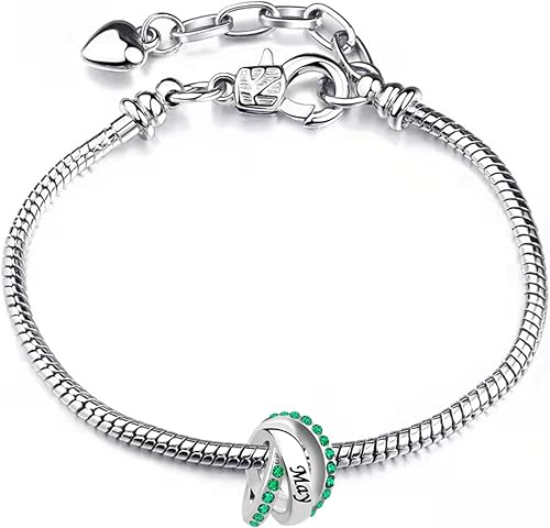 Miniatura 3 de NARTGO Enero-Diciembre 12 Meses Colores Piedra Natal Feliz Cumpleaños Dije Compatible con Pulseras de Dijes Pandora