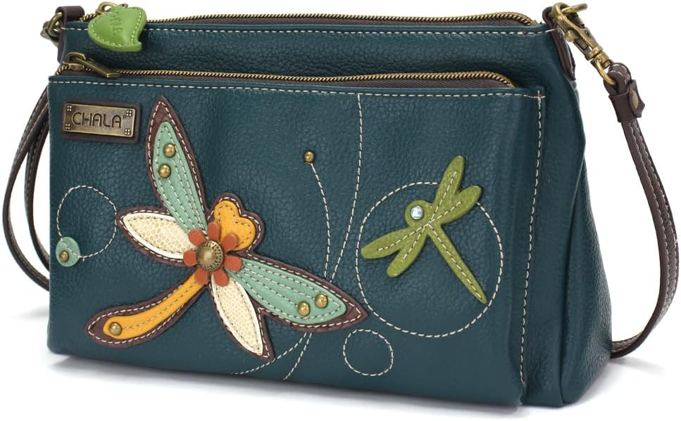 CHALA RFID Protected Vegan Leather Deluxe Crossbody Bag with Adjustable Straps