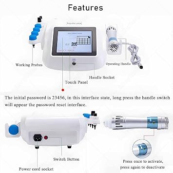 Shock Wave Therapy Machine,Includes 7 Massage Heads