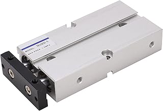 TN16 Air Cylinder, Compact Aluminum Air Cylinder TN16 10-200 Guide Rod Plate Double Rod Guided Pneumatic Slide Bearing, Aluminum Air Cylinder (TN16X50-S)