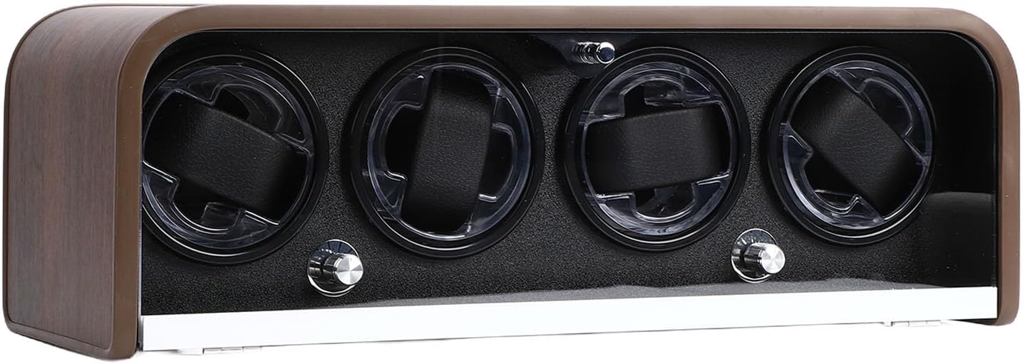 Automatic Watch Winder, 5 Modes Quiet Watch Winder with LED Light for Mechanical Watches, Wooden Grain Display Storage Box