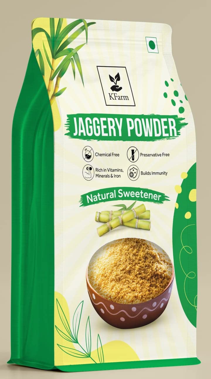 KFarm Jaggery Powder, 500g 100 Natural Sugar Substitute (Regular