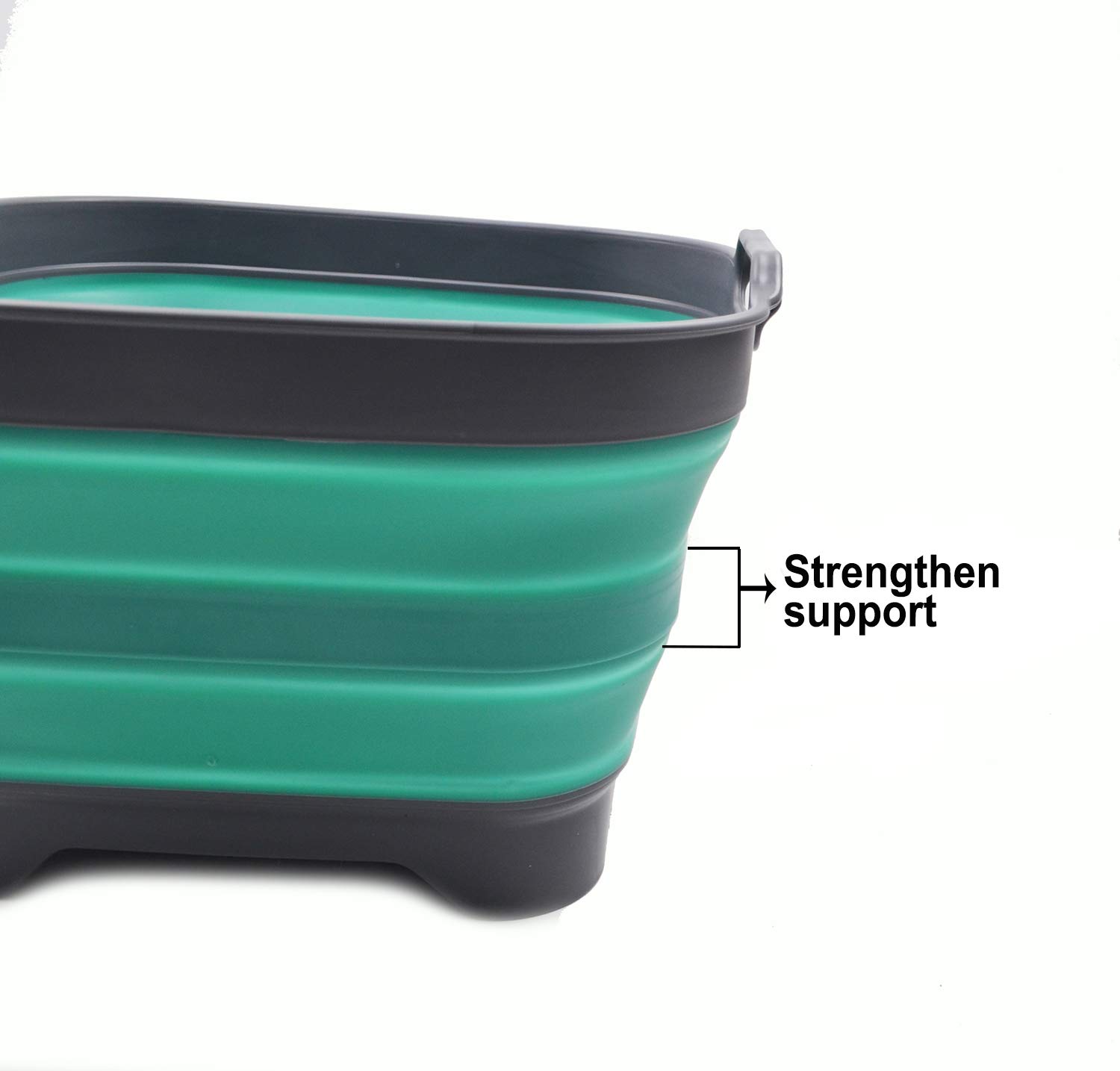 SAMMART 10L Opvouwbare Schaal Met Afvoerschroef - Draagbare Wastafel Voor Keuken En Camping (Wit/Grijs)