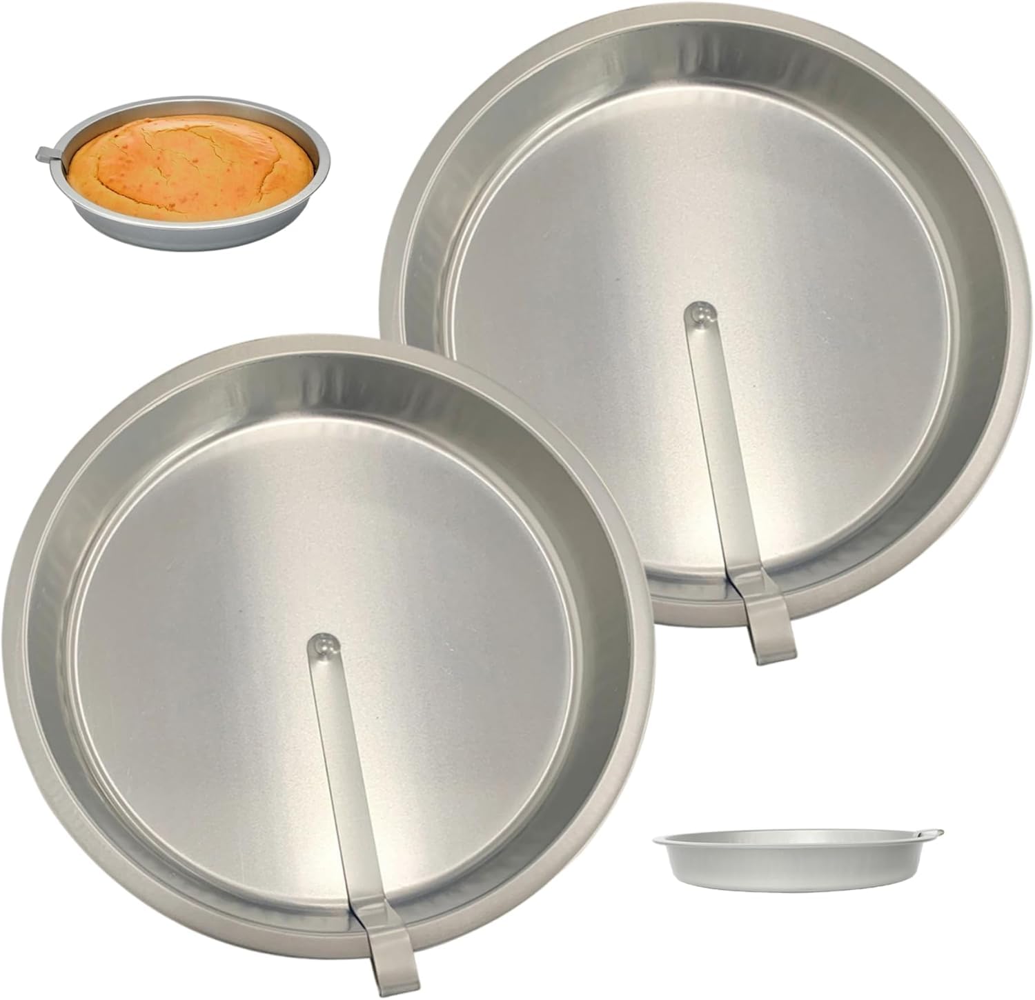 2er-Pack Runde Kuchenform (25 cm Durchmesser), Robuste, Antihaftbeschichtete Backform Aus Weißblech Mit Integriertem Schwenkmesser Für Perfekte Kuchen
