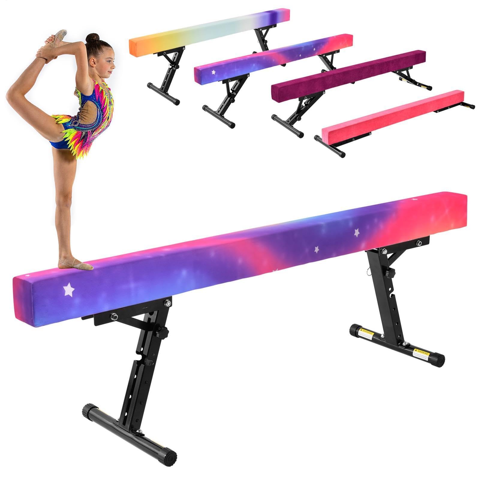 Balance Beam - Trave da ginnastica per bambini, regolabile in altezza, 5 | Trave d'equilibrio per bambini, 180 cm, con base antiscivolo, regolabile in altezza in 5 posizioni, allenamento per