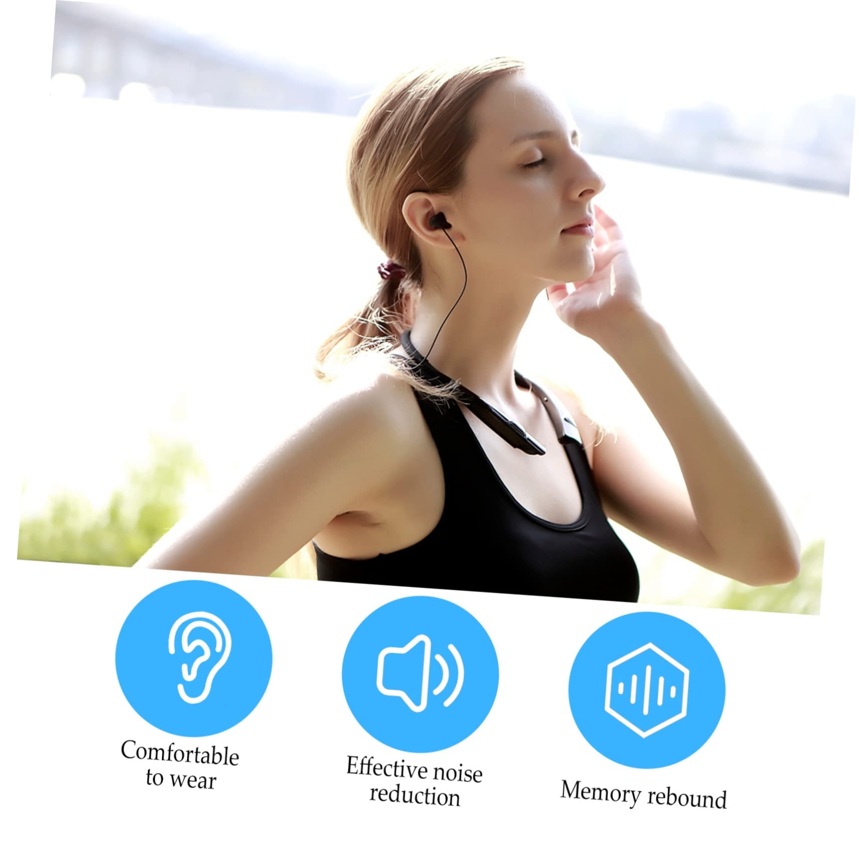 UKCOCO 40piezas Almohadillas De Repuesto para Auriculares Ear Tapones Memoria Anti-deslizantes Compatible La Mayoría De Auriculares