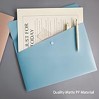 Vista 7 de VANRA Carpetas de archivos de polietileno tamaño carta, organizador de sobres de plástico, tamaño A4, soporte plano para documentos con cierre