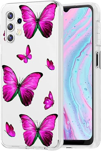 Funda para Galaxy A32 5G, Samsung A32 5G Linda funda, transparente y flexible parachoques TPU suave goma silicona funda para teléfono para Samsung