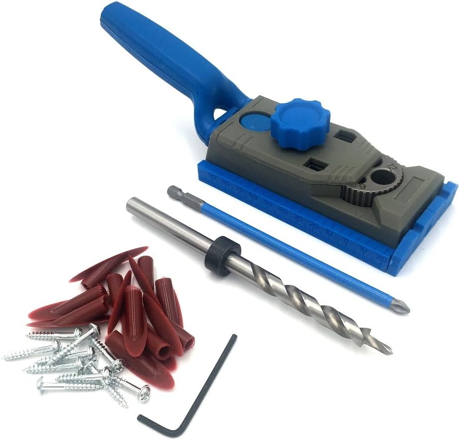 YOFE Woodworking Pocket Hole Jig Kit Set 9.5mm Drill Guide Sleeve for Wood Drilling Dowelling Hole Saw Master System