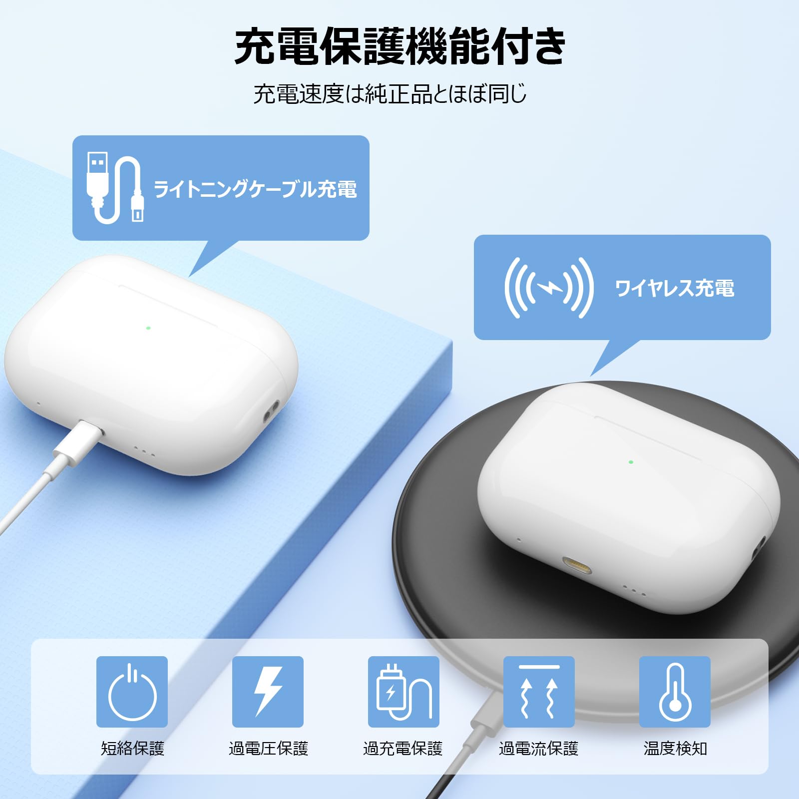 Amazon | PIAQEIOZ 充電ケース AirPods Pro1&2との互換性あり Airpods