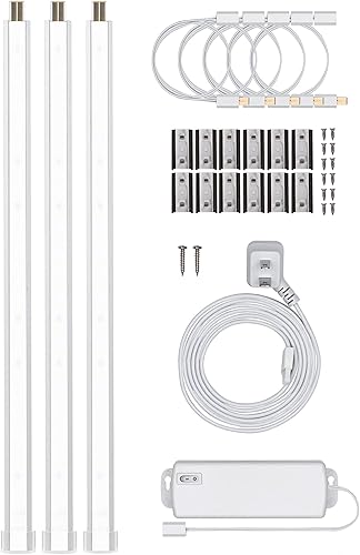 Miniatura 2 de UltraPro Tiras brillantes LED enlazables de 10 pulgadas, paquete de 4, 1100 lúmenes, luz blanca cálida de 2700 K, bajo voltaje, iluminación debajo