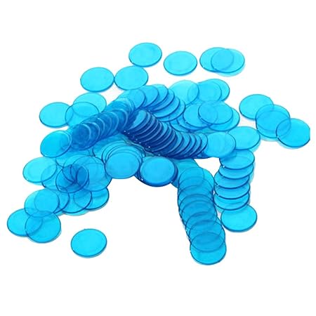 Generic 100pcs Blue Plastic Count Bingo Chips Markers for Bingo Cards Game 3cm Diameter