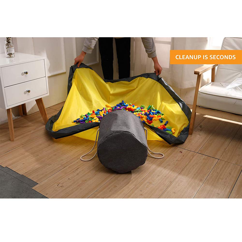 2 Stück Spielzeug-Taschen Mit Kordelzug - Faltbarer Organizer Für Unterwegs In Grün & Blau