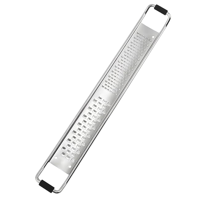 Stainless Steel Cheese Grater Bring Non-Slip Base Parmesan Cheese Grater Handheld Professional Kitchen Tools and Gadgets-Stainless Steel-Large Peeler