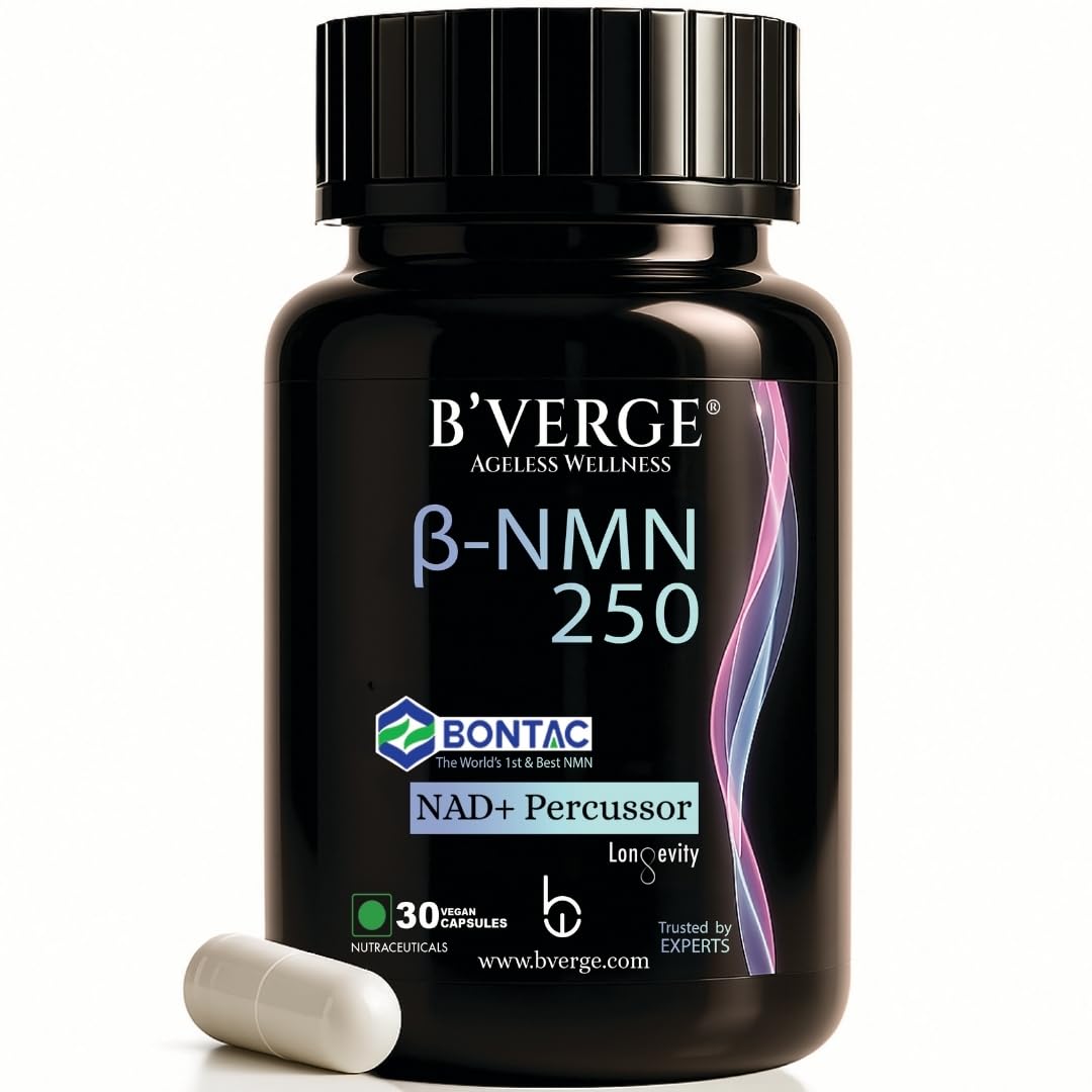 B'VERGE NMN Supplement |100% Purity | BONTAC Pro NMN World's Most Trusted & Trusted by Experts | Healthy Ageing | Repair Cells | Boost NAD+ | Enhance Muscle | Neuro Function (250MG 30 Capsules)