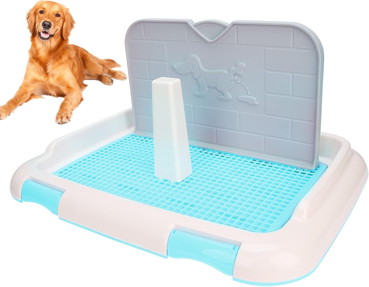 Shipenophy Dog Toilet Indoor Puppy Training Toilet Cat Potty Fence Indoor Dog Potty Tray Dog Scheduled Urination Potty Tray for Keeping Paws Dry and Floors Clean(Blue)