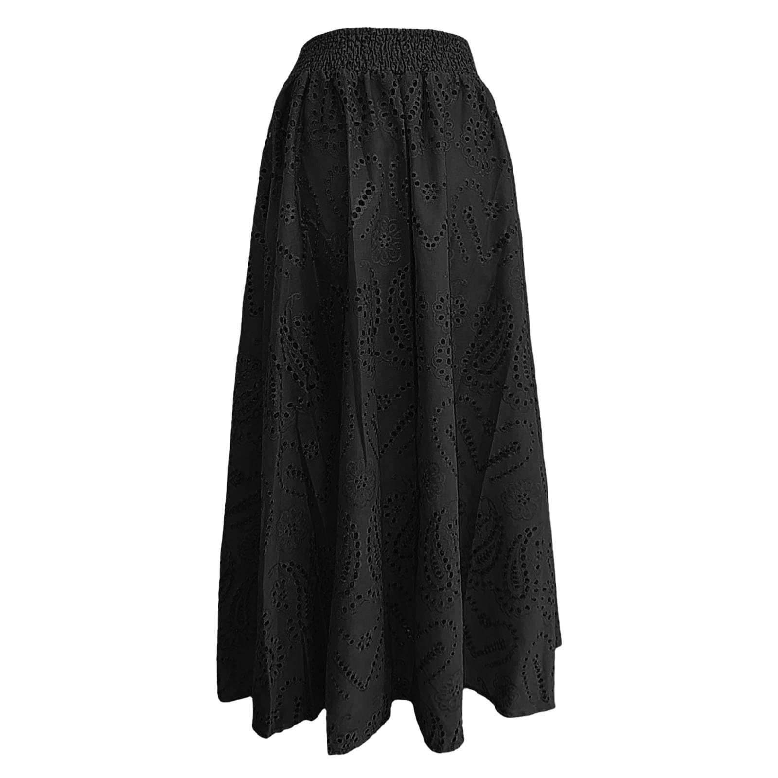 Faldas Mujer Talla Grande, Falda Mujer Talla Grande,de con Estampado Floral y Detalles de Calado para Vacaciones de Verano y Primavera Incluye Top a Juego