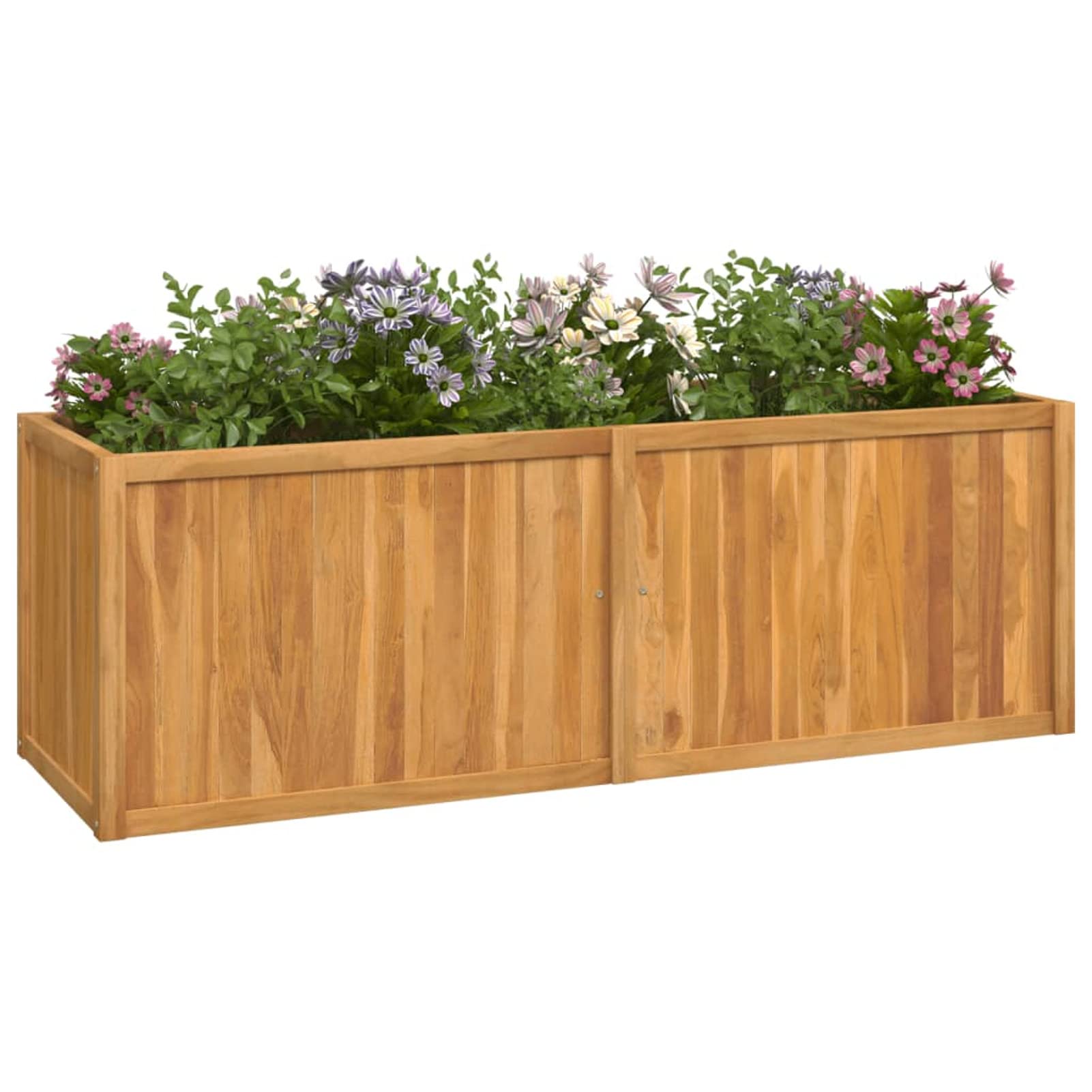ZEYUAN arriate, Macetero Exterior, Macetas para Flores Y Plantas, Jardineria, Huerto Urbano Terraza, Mesa De Cultivo, Huerto En Casa, de Madera Maciza de Teca 150x50x50 cm