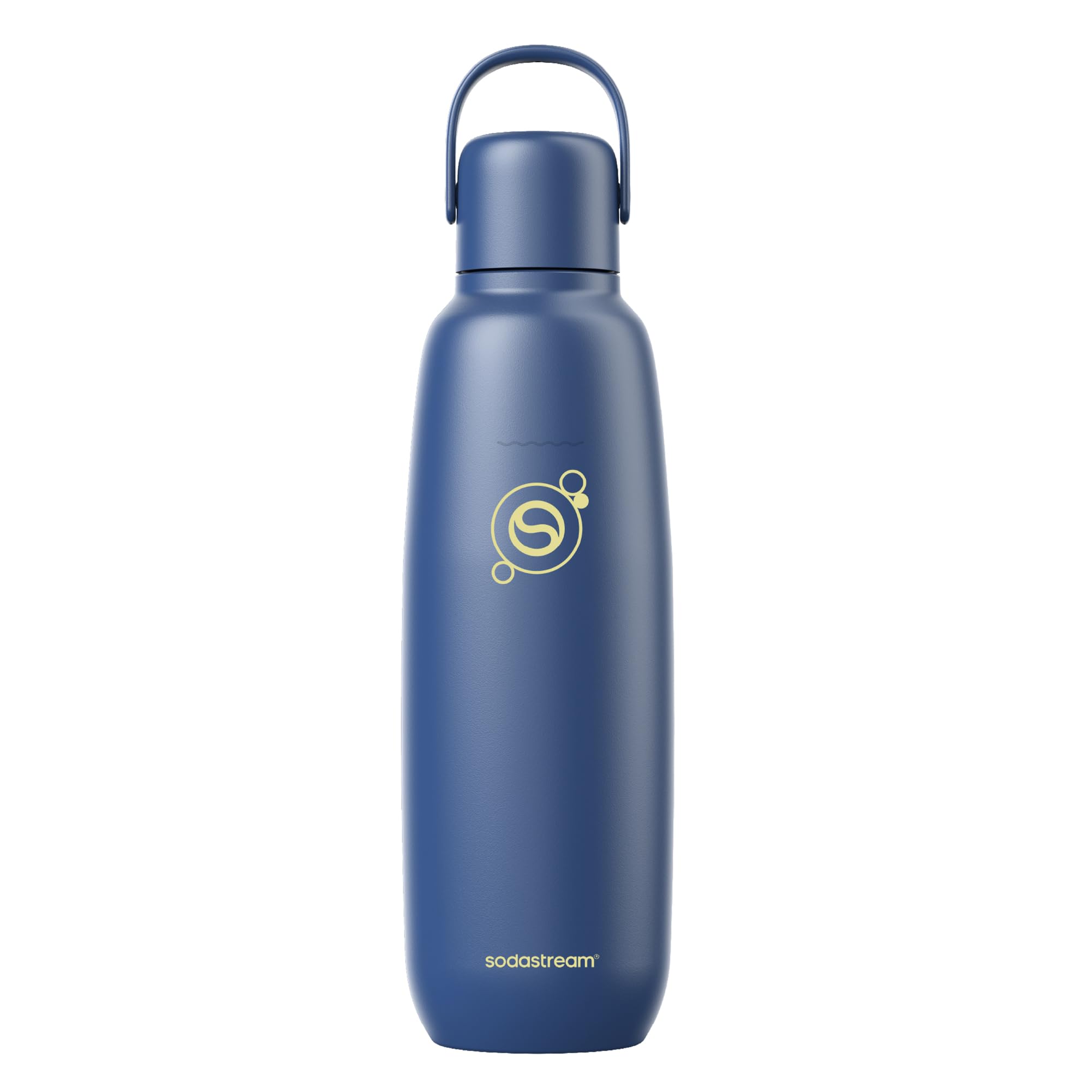 SodaStream Fizz & Go Cool, Stainless Steel Carbonated Water Bottle 0.9L, Insulated Metal Bottle for Sparkling Water, Compatible with TERRA, ART, ENSO & More in Storm Blue