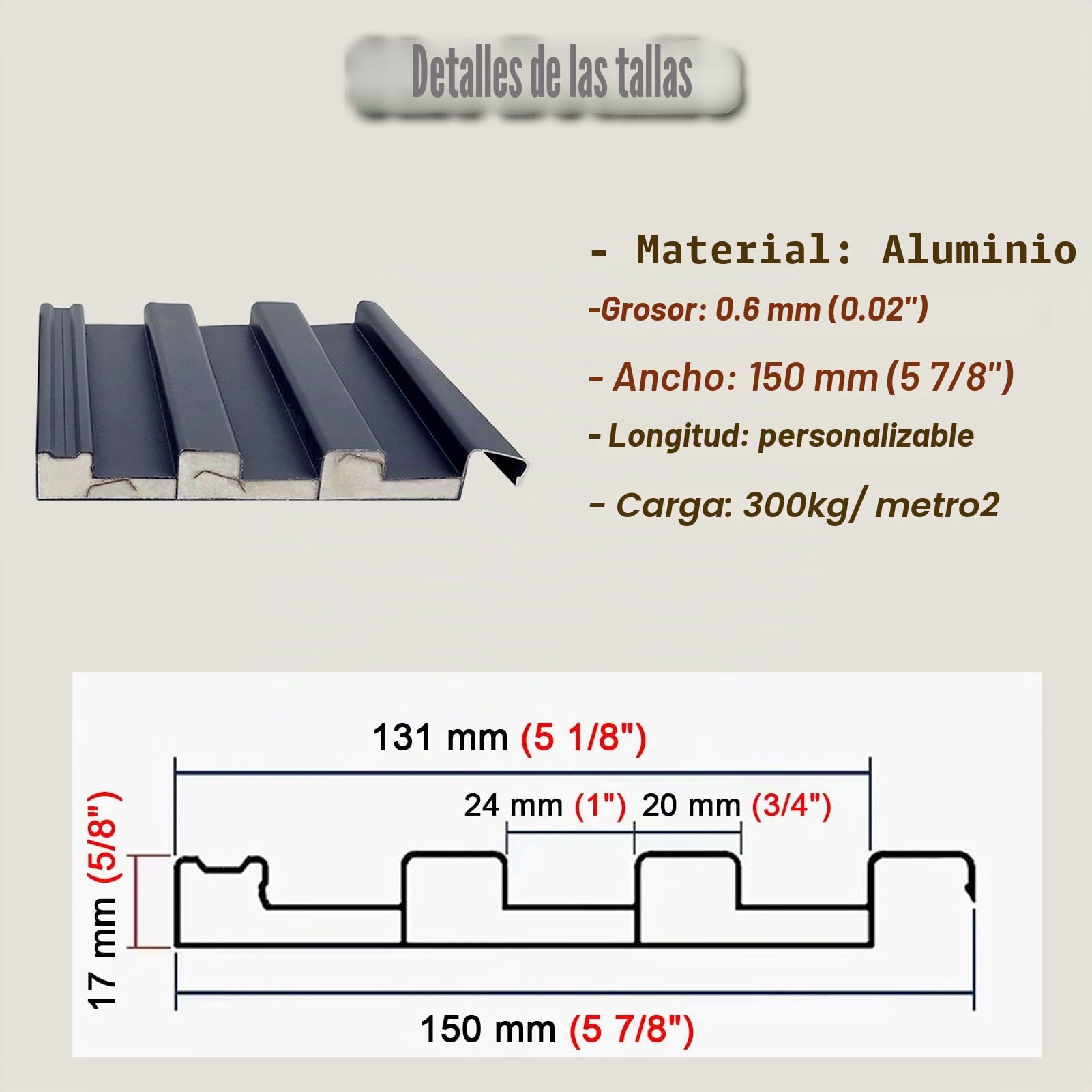 Paneles para Tejado Panel de Techo de 6 Piezas con Ranuras Trapezoidales, Revestimiento de Techo Aislante, Tablero a Prueba de Viento, Reemplazo de Cubierta de Tejas(L-0.8m/2.6ft)
