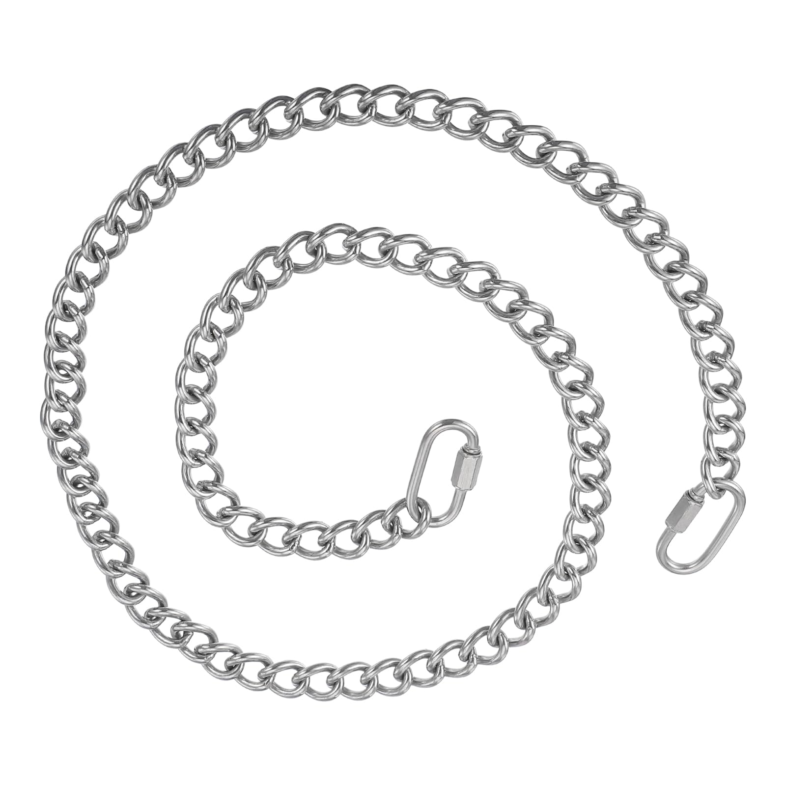 PATIKIL Gate Chain Lock, (1000mm, Silver) (1 Pcs) 304 Stainless Steel Hanging Chain Lock for Stall Barn/Cabinet/Fence/Hammock/Pet Cages