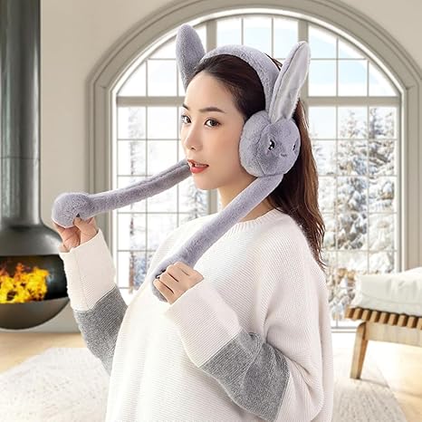 Cache-oreilles Enfant Fille Forme Chat - Peluche Douce, Réglable, Pliable, Pour Ski, Hiver, Activités Extérieures