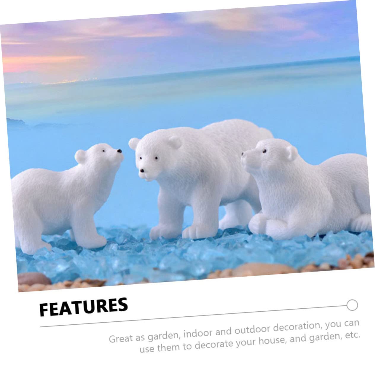 YARNOW 27pezzi Miniature Decorazioni Orso Polare Per Ornamentazione Casa e Giardinaggio Accessori Per Decorazione Interna Ed Esterna Per Scene Festive